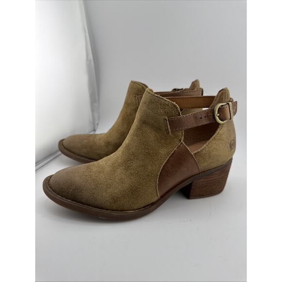 BORN Women's Size 6M Suede Leather Carin Boots TAN Ankle Bootie Buckle Strap NWT - Picture 6 of 14